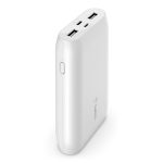 Belkin BoostCharge Power Bank 20K – White(BPB003btWT), 2xUSB-A(15W Total Output), USB-C Port input, Dual Port,USB-C to USB-A Cable(15cm) Included,2YR.